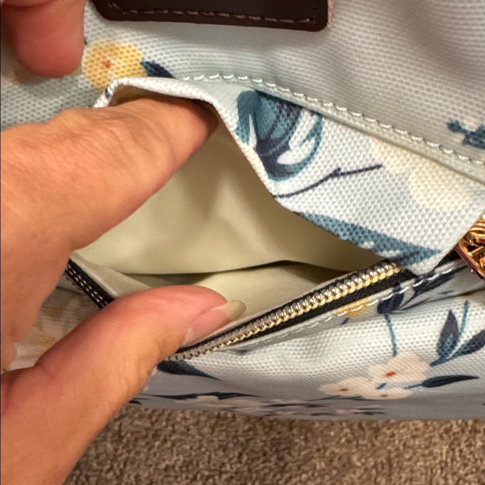LitBear floral light blue diaper bag backpack - Picture 3 of 12